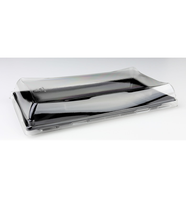Plastic Platter Black with Lid 12x16cm (300 Uds) Plastic Platter Black with Lid 12x16cm (300 Uds)