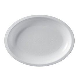 Plastic Platter Microwavable Oval Shape White 31,5x22 cm (25 Units) 