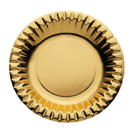 Paper Plate Round Shape "Party" Gold Ø18cm (10 Units) 