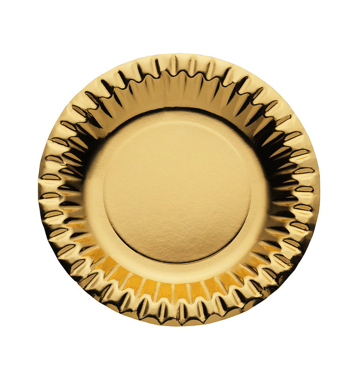Paper Plate Round Shape "Party" Gold Ø18cm (10 Units) Paper Plate Round Shape "Party" Gold Ø18cm (10 Units)