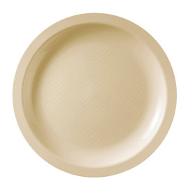 Plastic Plate Flat Cream "Round" PP18,5 cm (50 Units) 