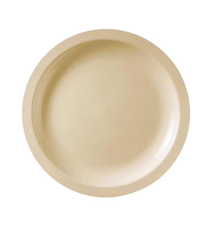 Plastic Plate Flat Cream "Round" PP18,5 cm (50 Units) Plastic Plate Flat Cream "Round" PP18,5 cm (50 Units)
