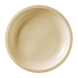 Plastic Plate Flat Cream "Round" PP Ø22 cm (50 Units) 