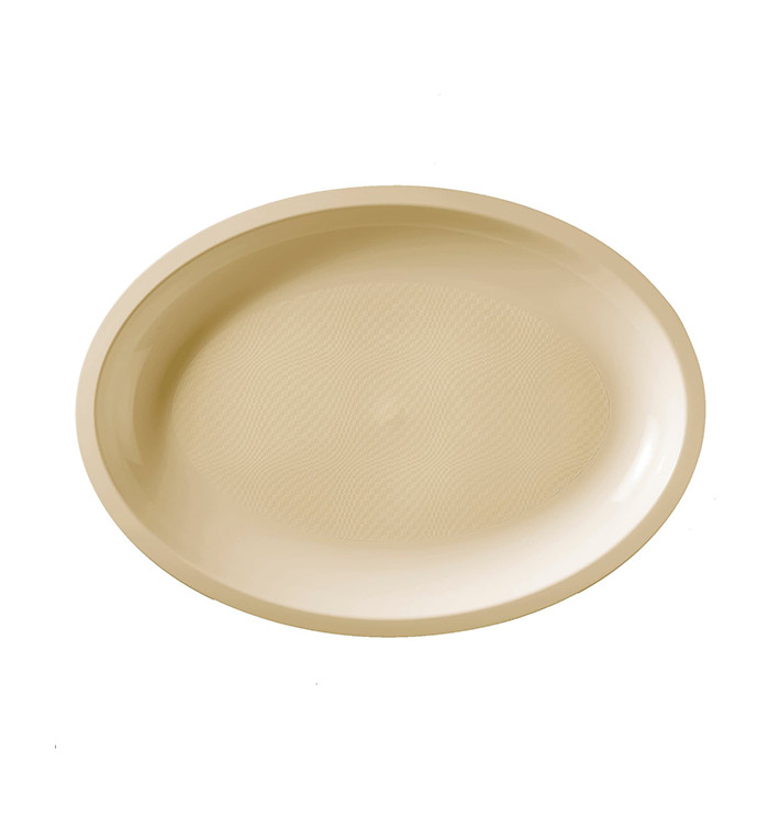Plastic Platter Microwavable Oval Shape Cream "Round" 31,5x22 cm (300 Units) Plastic Platter Microwavable Oval Shape Cream "Round" 31,5x22 cm (300 Units)