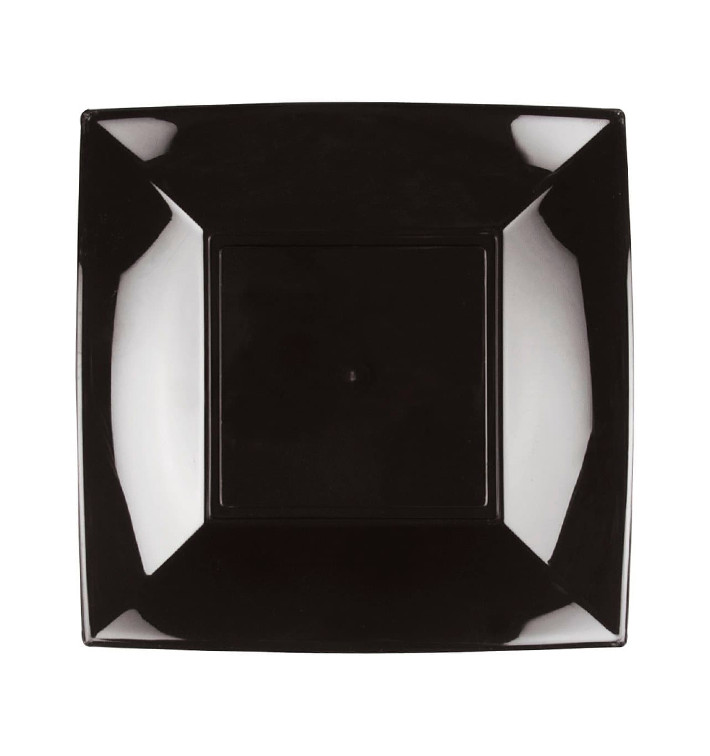 Plastic Plate Deep Black "Nice" PP 18 cm (25 Units) Plastic Plate Deep Black "Nice" PP 18 cm (25 Units)