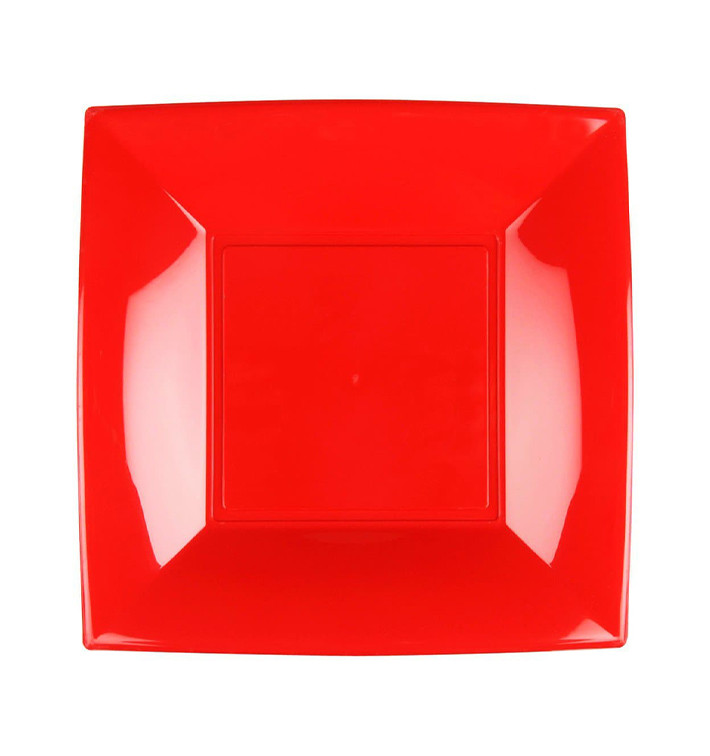 Plastic Plate Flat Red "Nice" PP 18 cm (25 Units) Plastic Plate Flat Red "Nice" PP 18 cm (25 Units)