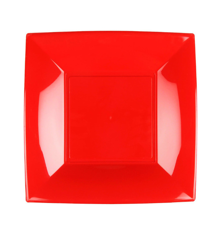 Plastic Plate Flat Red "Nice" PP 23 cm (25 Units) Plastic Plate Flat Red "Nice" PP 23 cm (25 Units)