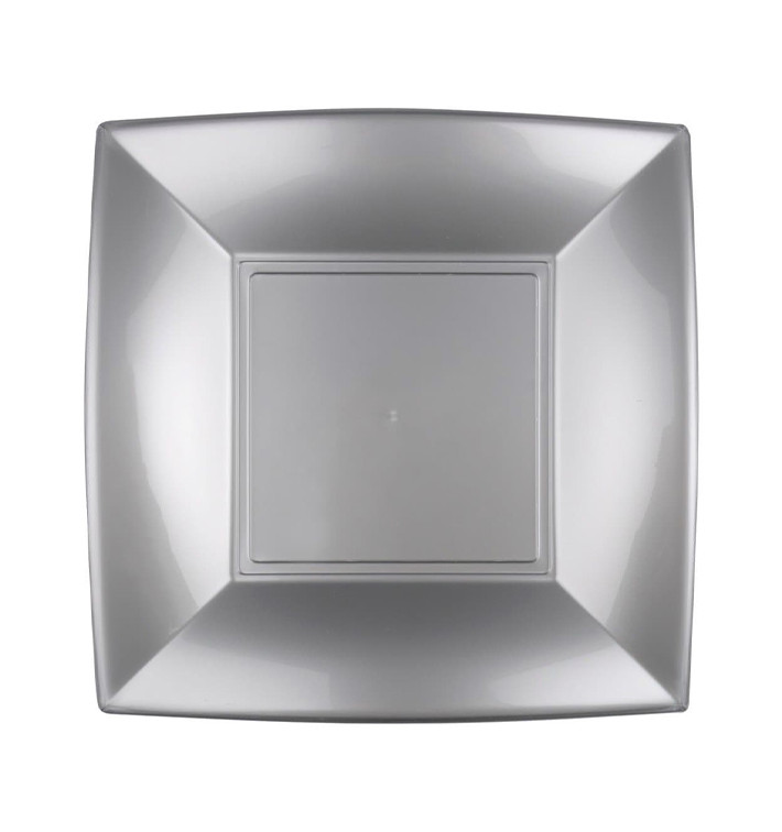 Plastic Plate Flat Grey "Nice" PP 18 cm (25 Units) Plastic Plate Flat Grey "Nice" PP 18 cm (25 Units)