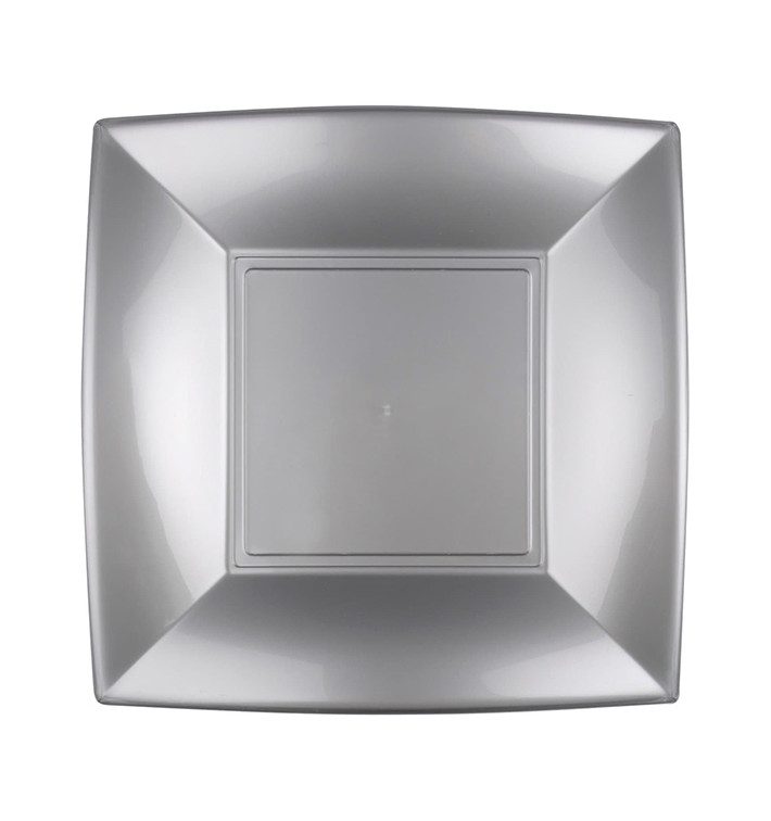 Plastic Plate Flat Grey "Nice" PP 23 cm (25 Units) Plastic Plate Flat Grey "Nice" PP 23 cm (25 Units)