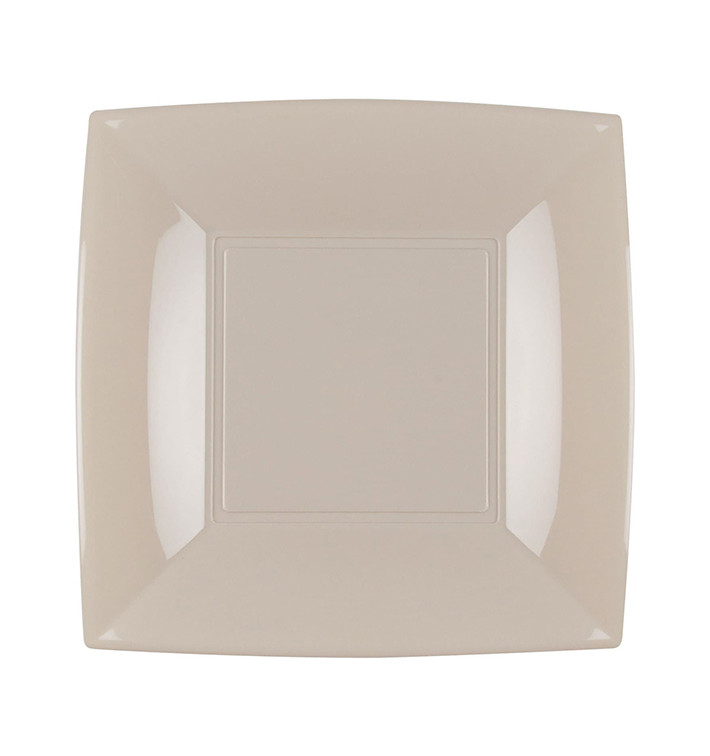 Plastic Plate Flat Beige "Nice" PP 18 cm (300 Units) Plastic Plate Flat Beige "Nice" PP 18 cm (300 Units)