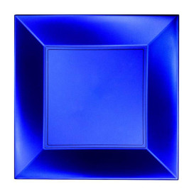 Plastic Plate Flat Blue "Nice" Pearl PP 18 cm (25 Units)