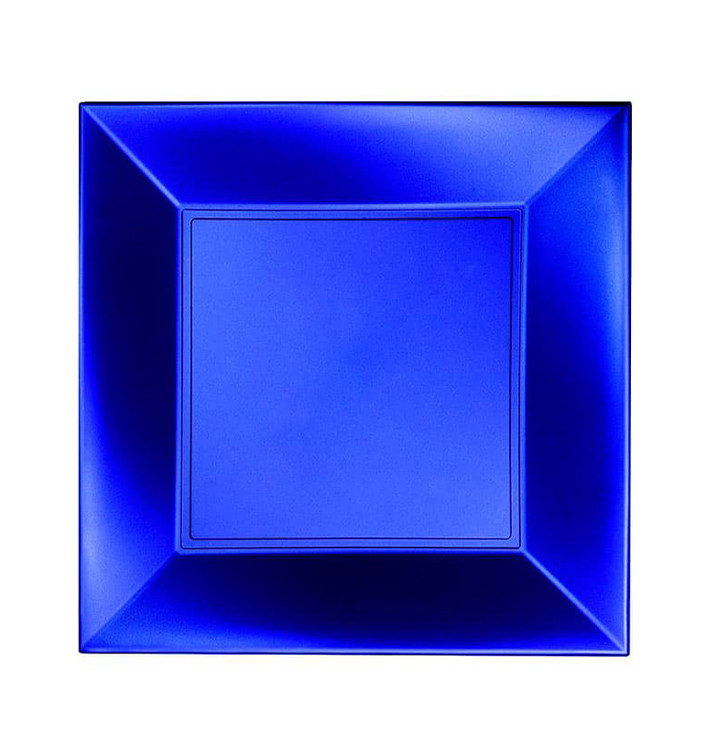 Plastic Plate Flat Blue "Nice" Pearl PP 18 cm (25 Units) Plastic Plate Flat Blue "Nice" Pearl PP 18 cm (25 Units)