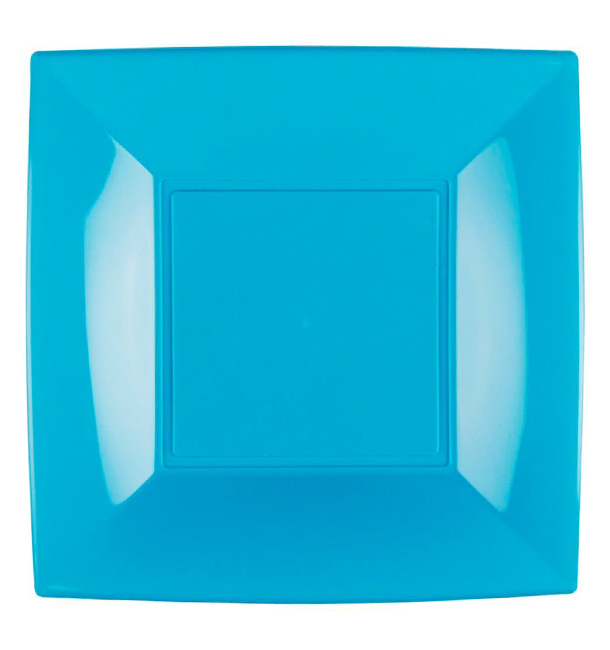 Plastic Plate Flat Turquoise "Nice" PP 18 cm (25 Units) 