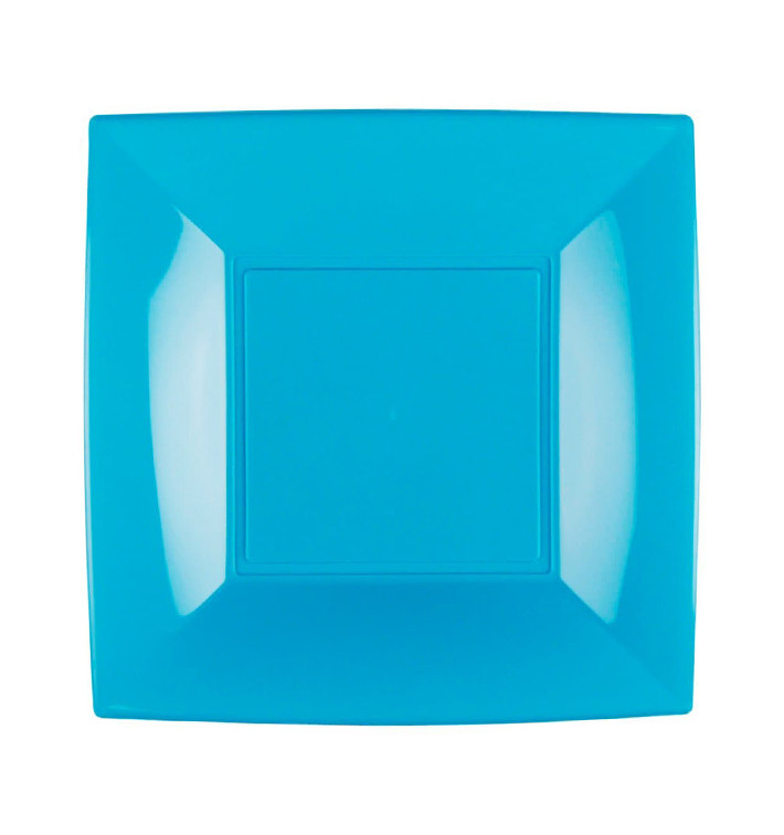 Plastic Plate Flat Turquoise "Nice" PP 18 cm (25 Units) 