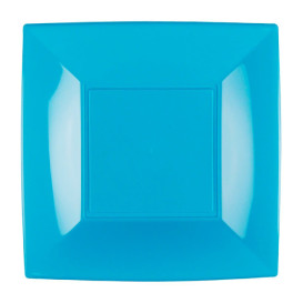 Plastic Plate Flat Turquoise "Nice" PP 18 cm (300 Units)