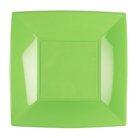 Plastic Plate Flat Lime Green "Nice" PP 18 cm (25 Units) 