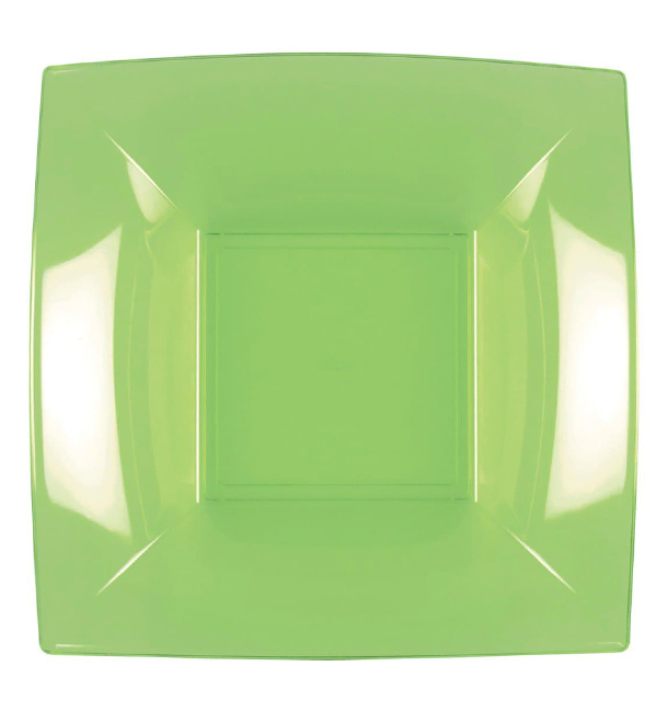 Plastic Plate Deep Lime Green "Nice" PP 18 cm (25 Units) 