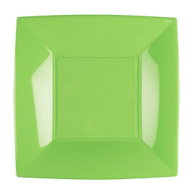 Plastic Plate Flat Lime Green "Nice" PP 23 cm (25 Units) 