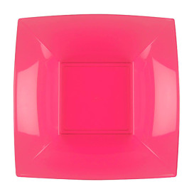 Plastic Plate Deep Fuchsia "Nice" PP 18 cm (25 Units) 