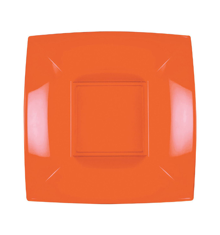 Plastic Plate Deep Orange "Nice" PP 18 cm (300 Units)