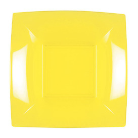 Plastic Plate Deep Yellow "Nice" PP 18 cm (25 Units) 