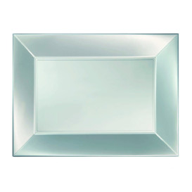 Plastic Tray Microwavable Silver "Nice" 28x19cm (12 Units)