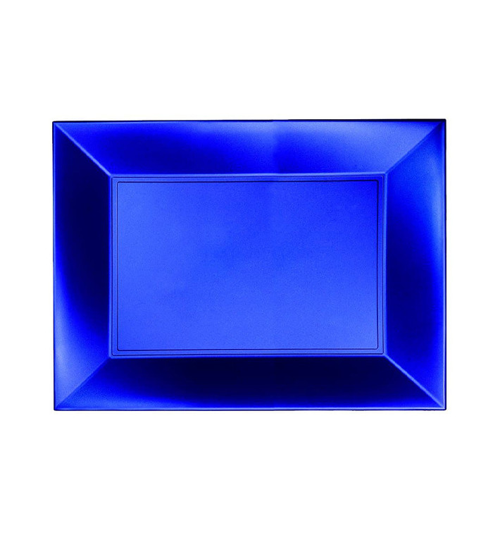 Plastic Tray Microwavable Blue "Nice" 28x19cm (12 Units) Plastic Tray Microwavable Blue "Nice" 28x19cm (12 Units)