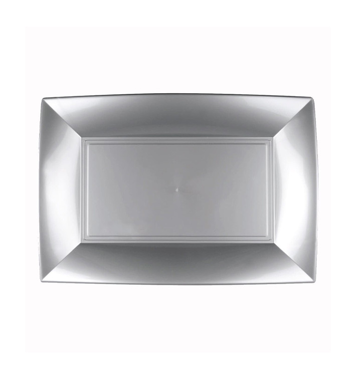 Plastic Tray Microwavable Grey "Nice" 28x19cm (12 Units) Plastic Tray Microwavable Grey "Nice" 28x19cm (12 Units)