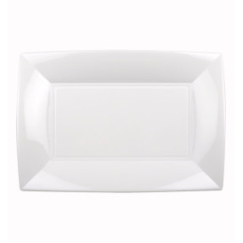 Plastic Tray Microwavable White "Nice" 28x19cm (12 Units) 