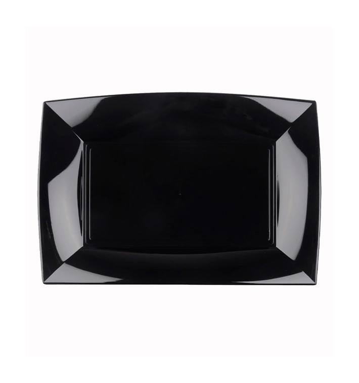 Plastic Tray Microwavable Black "Nice" 28x19cm (12 Units) Plastic Tray Microwavable Black "Nice" 28x19cm (12 Units)