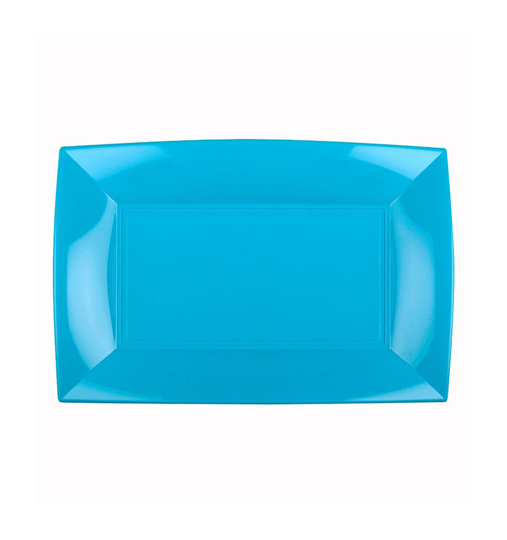 Plastic Tray Microwavable Turquoise "Nice" 28x19cm (12 Units) Plastic Tray Microwavable Turquoise "Nice" 28x19cm (12 Units)