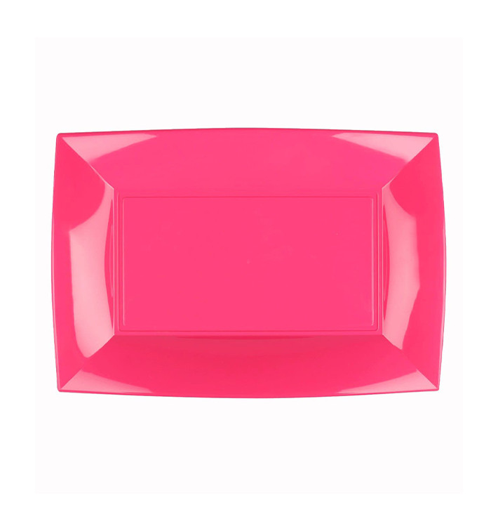 Plastic Tray Microwavable Fuchsia "Nice" 28x19cm (12 Units) Plastic Tray Microwavable Fuchsia "Nice" 28x19cm (12 Units)