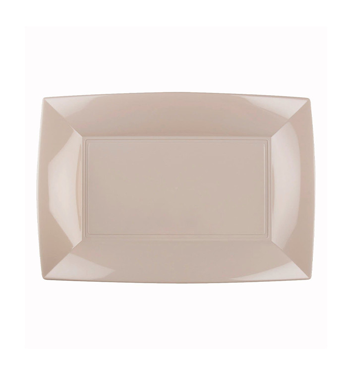 Plastic Tray Microwavable Beige "Nice" 28x19cm (12 Units) Plastic Tray Microwavable Beige "Nice" 28x19cm (12 Units)