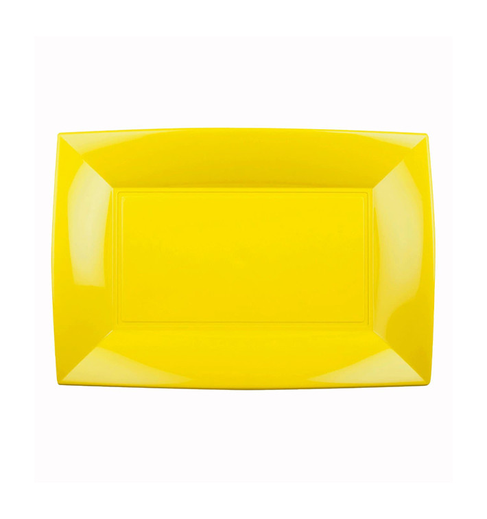 Plastic Tray Microwavable Yelow "Nice" 28x19cm (12 Units) Plastic Tray Microwavable Yelow "Nice" 28x19cm (12 Units)
