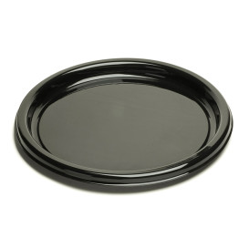 Plastic Tray Round Shape Black 30 cm (10 Units) 