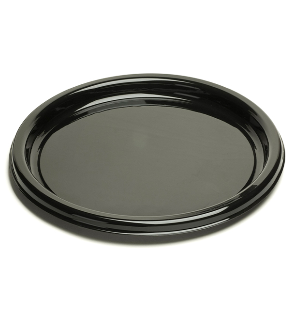 Plastic Tray Round Shape Black 30 cm (50 Uds)
