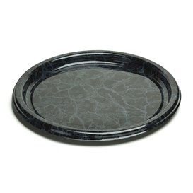 Plastic Tray Round Shape Marble 40 cm (5 Units) 