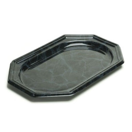 Plastic Platter Octogonal Shape Marble 46x30 cm (5 Units) 