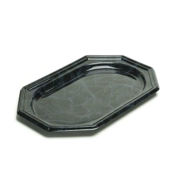 Plastic Platter Octogonal Shape Marble 55x38 cm (5 Units) Plastic Platter Octogonal Shape Marble 55x38 cm (5 Units)