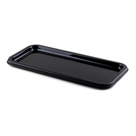 Plastic Platter Rectangular Shape Black 35X16 cm (10 Units) 