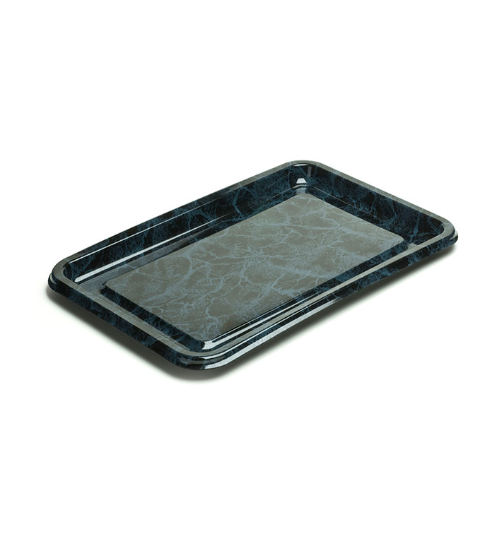 Plastic Platter Rectangular Shape Marble 46X30 cm (5 Units) Plastic Platter Rectangular Shape Marble 46X30 cm (5 Units)