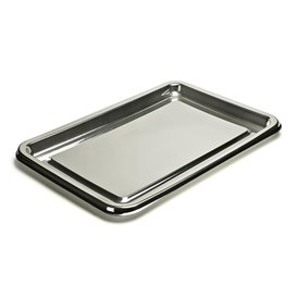 Plastic Platter Rectangular Shape Silver 46X30 cm (50 Units)