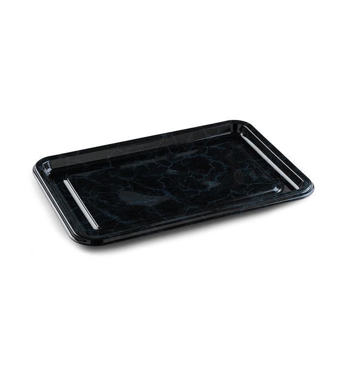 Plastic Platter Rectangular Shape Black 55X37 cm (10 Units) Plastic Platter Rectangular Shape Black 55X37 cm (10 Units)