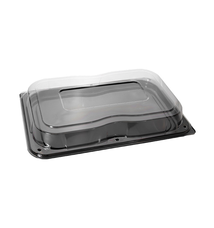 Plastic Platter with Lid Black 46x30cm (5 Units) Plastic Platter with Lid Black 46x30cm (5 Units)