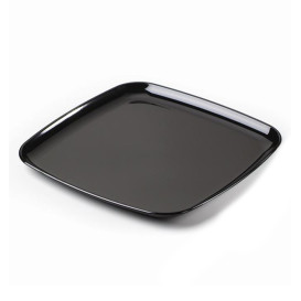 Plastic Tray Square Shape Hard Black 35x35cm (25 Uds)