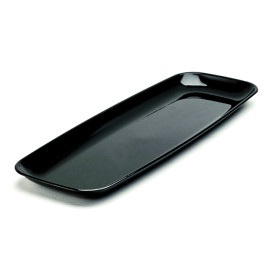 Plastic Tray Rectangular Shape Hard Black 17x45cm (5 Units)