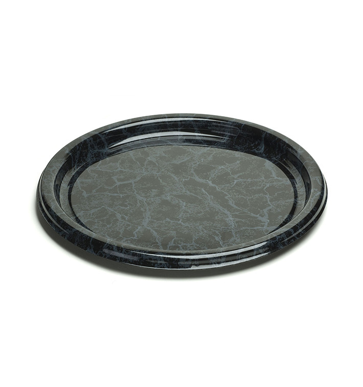 Plastic Plate Round Shape Marble 26 cm (25 Units) Plastic Plate Round Shape Marble 26 cm (25 Units)