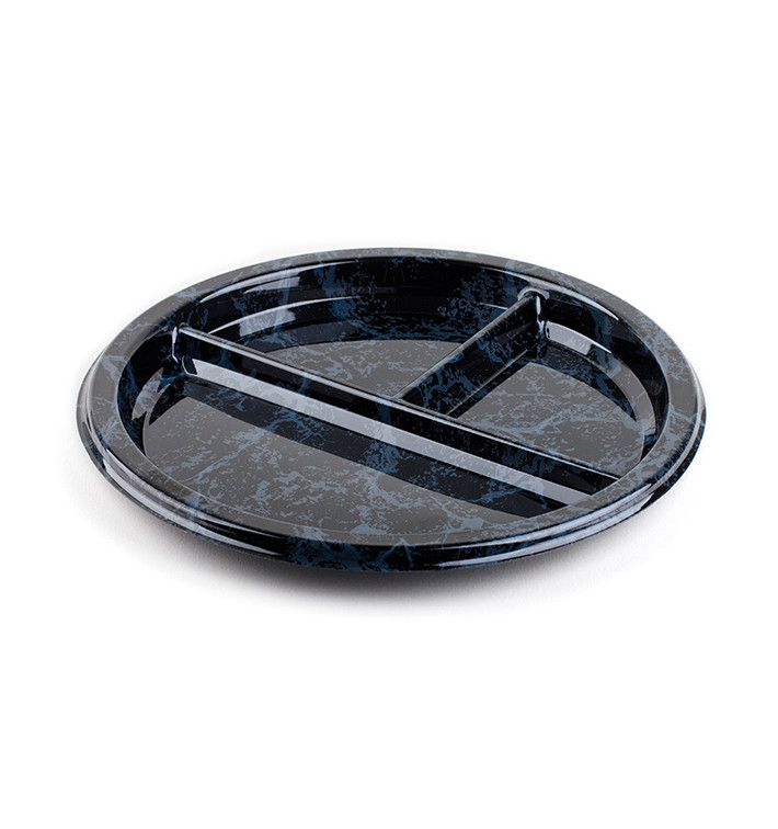 Plastic Plate Round Shape 3C Marble 26 cm (25 Units) 