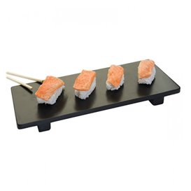 Bamboo Sushi Tray Black 50x23x2,5cm (10 Units)