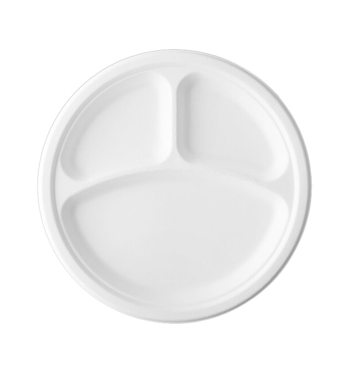 Sugarcane Plate 3C White Ø26 cm (400 Units) Sugarcane Plate 3C White Ø26 cm (400 Units)
